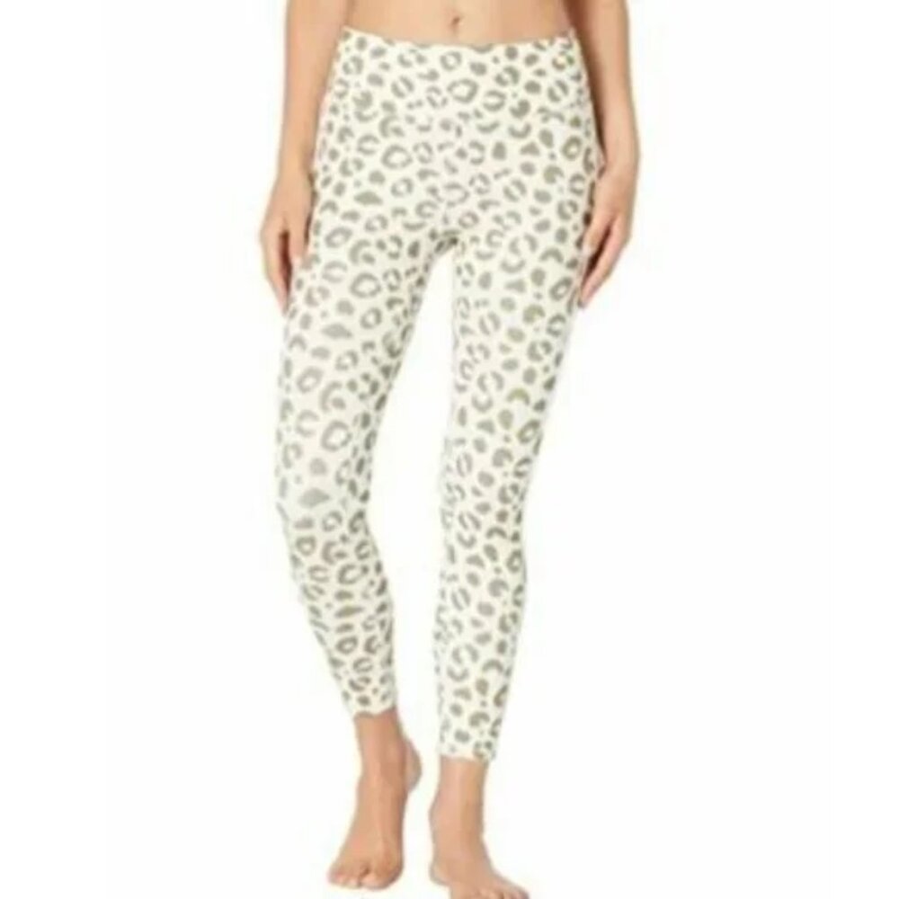 NEW X BY GOTTEX Nude Leopard Peach Skin Collection CORE SIDE POCKET LEGGING Pant